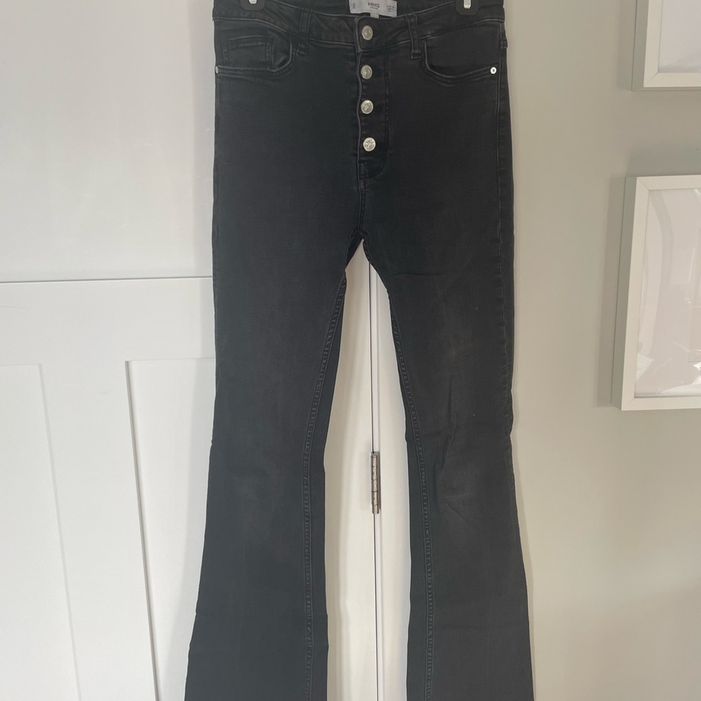 Mango Women's Black Flare Jeans